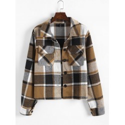 Checked Flap Pocket Shacket