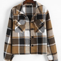 Checked Flap Pocket Shacket