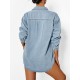 Pocket Drop Shoulder Denim Shacket