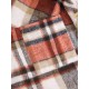 Women's Plaid Wool Blend Pocket Drop Shoulder Button Up Turn Down Collar Shacket