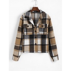 Plaid Check Flap Pocket Shacket