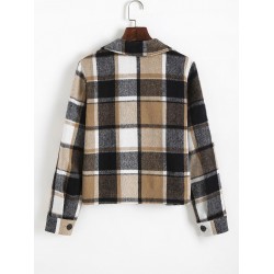 Plaid Check Flap Pocket Shacket