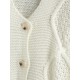 Button Up Solid Textured Knit Cardigan