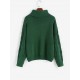 Turtleneck Drop Shoulder Cable Knit Jumper Sweater