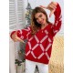 Slouchy Christmas Geo Graphic Sweater