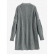 Women's Daily Retro Style Solid Color Cable Knit Open Front Drop Shoulder Oversized Cardigan