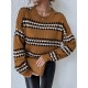 Contrast Striped Drop Shoulder Slouchy Sweater