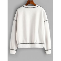 Loose Exposed Seam Fleece Lined Sweatshirt